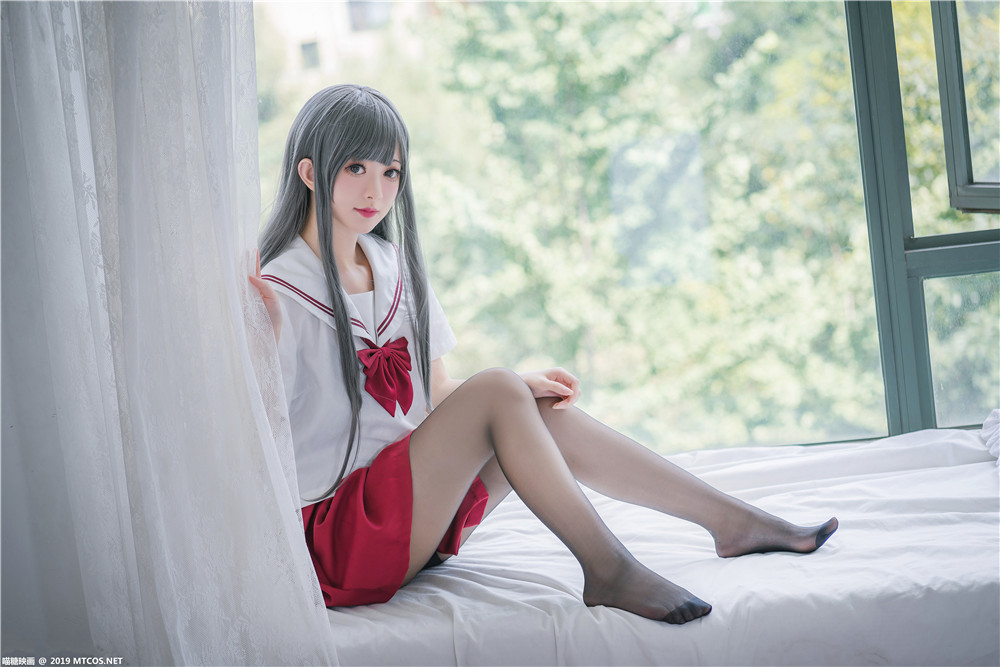 喵糖映画 VOL.0017 白发魔女 火红JK裙黑丝[40P-900M]