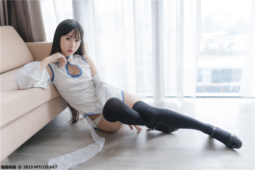 喵糖映画 VOL.066 旗袍半截袜 黑色过漆袜少女[41-168M]