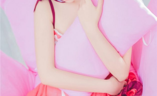 喵糖映画 VOL.0018 cos萌妹 雷姆粉色吊带裙裸足[40P-516M]