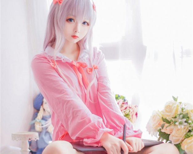 喵糖映画 VOL.047 粉色睡衣 埃罗芒阿老师纱雾COS[39P-338M]