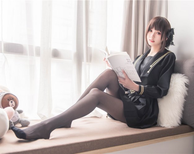 窗台制服黑丝JK[19P-129M]