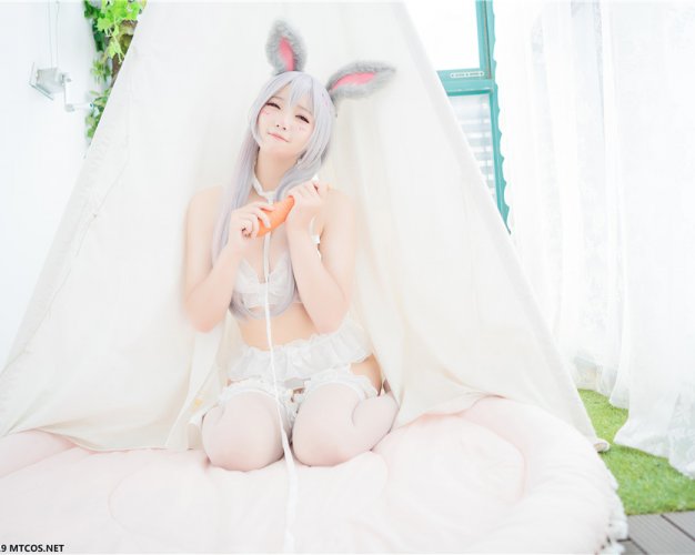 喵糖映画 VOL.055 兔子美少女 吊带白丝兔耳娘[44P-537M]