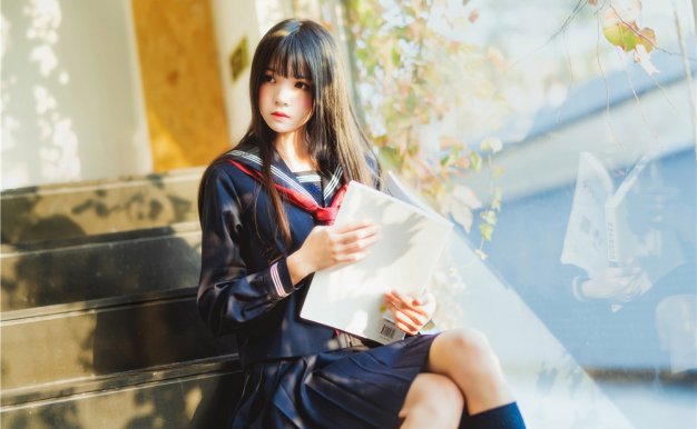 桜桃喵-黑色水手服[50P-747M]