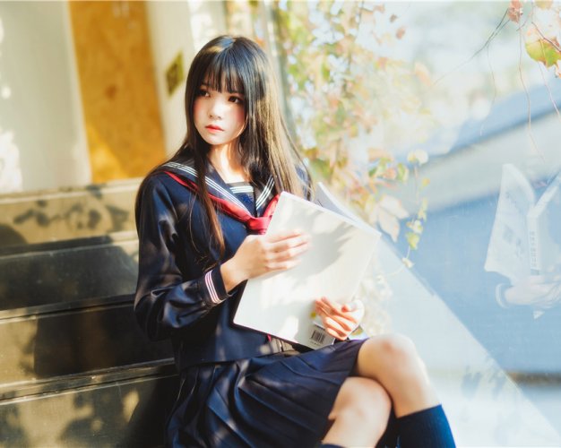 桜桃喵-黑色水手服[50P-747M]