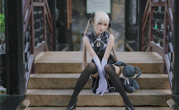 瓜希-穹妹 黑旗袍[14P]