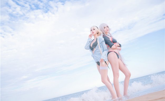 [周叽是可爱兔兔] NO.021 黑白贞双人泳衣[21P-188MB][免费下载]